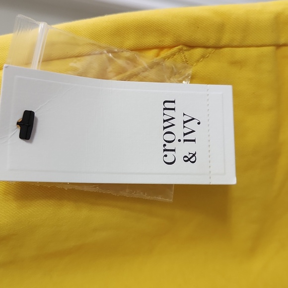 Pretty, new, bright yellow shorts by Crown & Ivy. Excellent condition! - Picture 7 of 8